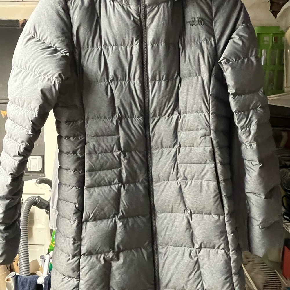 The North Face Gray Long Puffer Coat